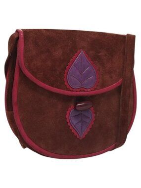 Authentic SAINT LAURENT Shoulder Bag Suede Brown